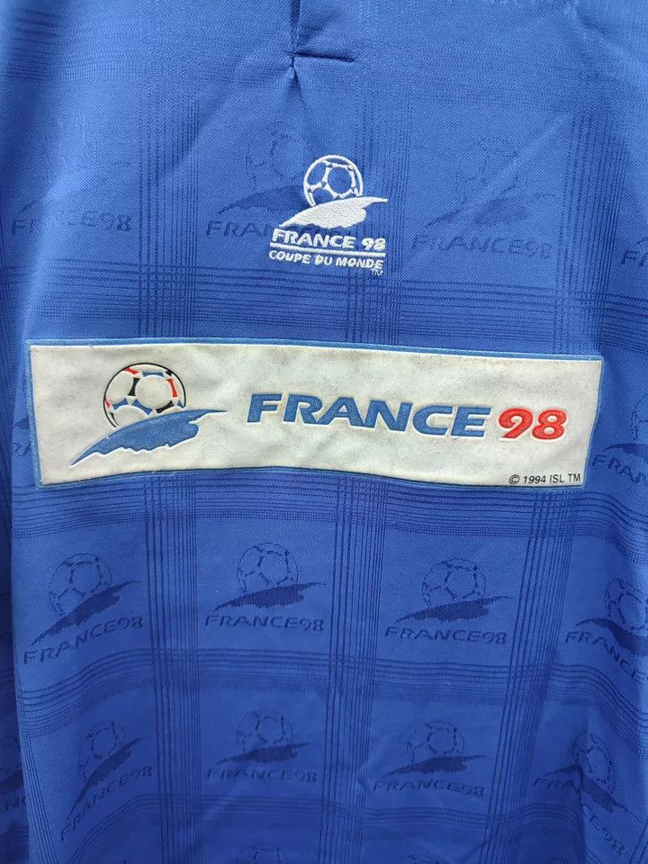 Vintage FRANCE 98 OFFICIAL LICENCED BLUE FOOTBALL SHIRT COUPE DU Size US M / EU 48-50 / 2 - 2 Thumbnail