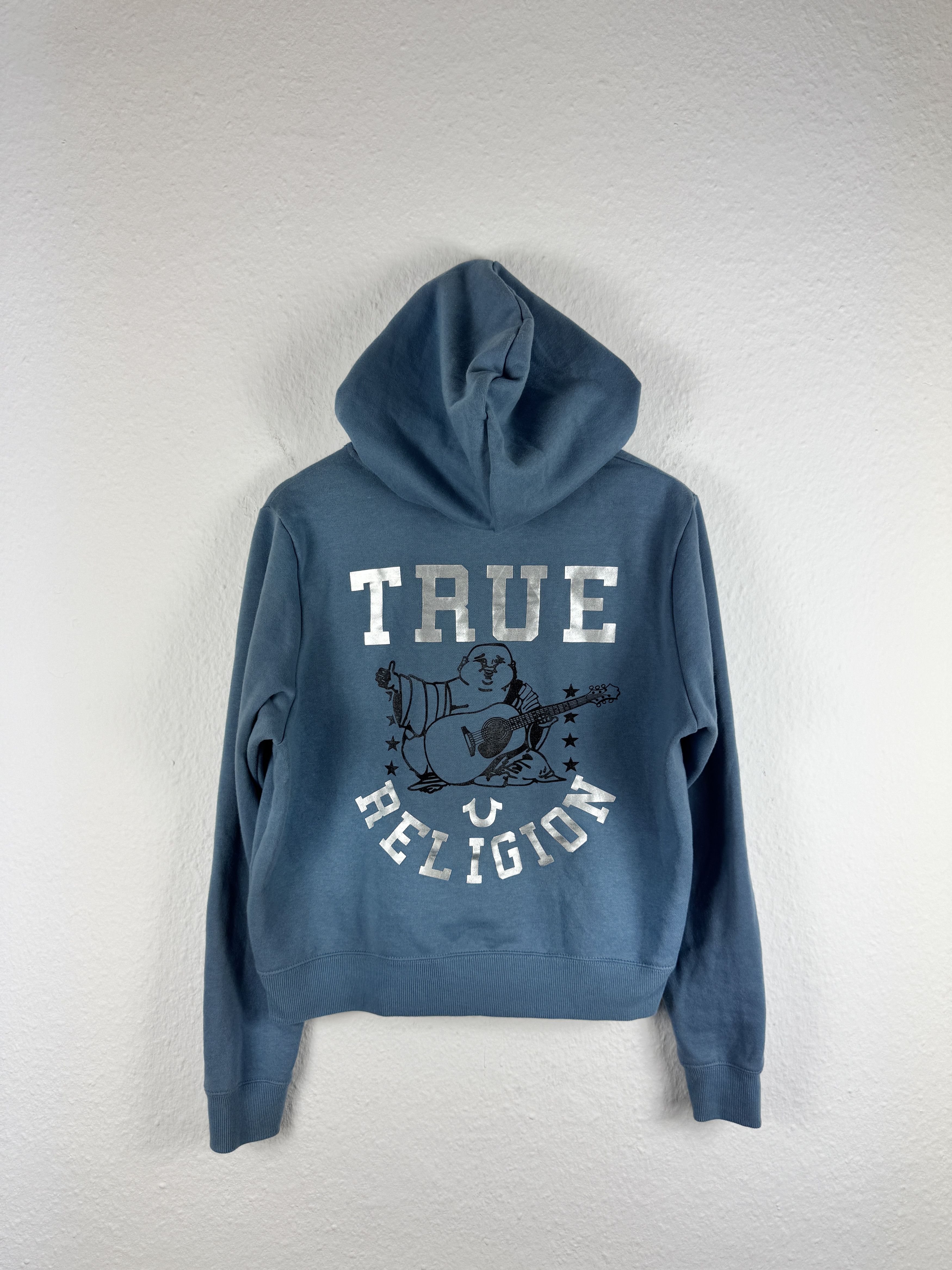 True Religion Women`s TRUE RELIGION BACKSIDE BIGLODO BLUE HOODIE SIZE XL Size XL / US 12-14 / IT 48-50 - 1 Thumbnail