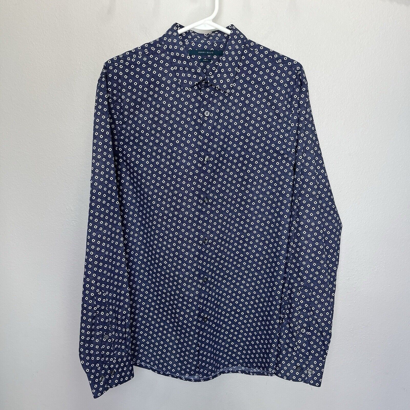 Perry Ellis Perry Ellis | Slim Fit Floral Dot Long Sleeve Button Shirt Size US L / EU 52-54 / 3 - 2 Thumbnail
