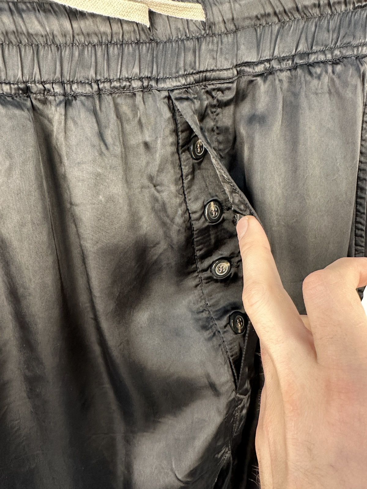 Rick Owens Rick Owens Cropped Drawstring Pants Black Cupro IT 46 US 36 Size US 36 / EU 52 - 8 Thumbnail