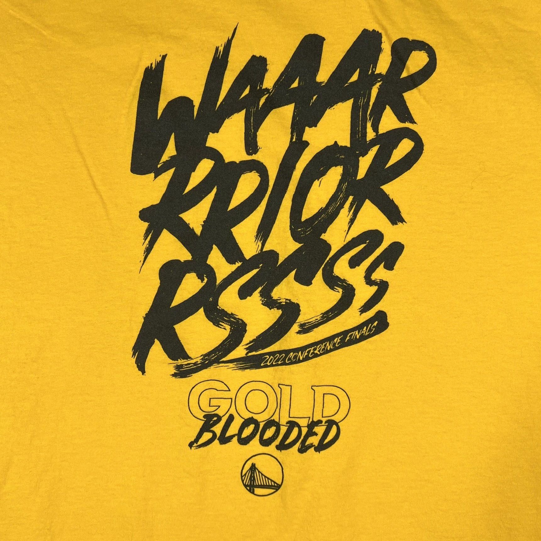Fruit Of The Loom Golden State Warriors T-Shirt XL Men Yellow 2022 Conference Finals Gold Blooded Warriors Logo Size US XL / EU 56 / 4 - 3 Thumbnail