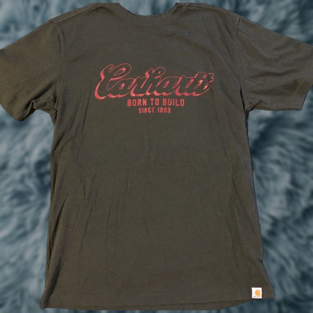 Carhartt VINTAGE Carhartt Shirt M USA 90s Grunge Outdoor Born To Build Brown Crew Neck Short Sleeve Mens Size US M / EU 48-50 / 2 - 1 Thumbnail