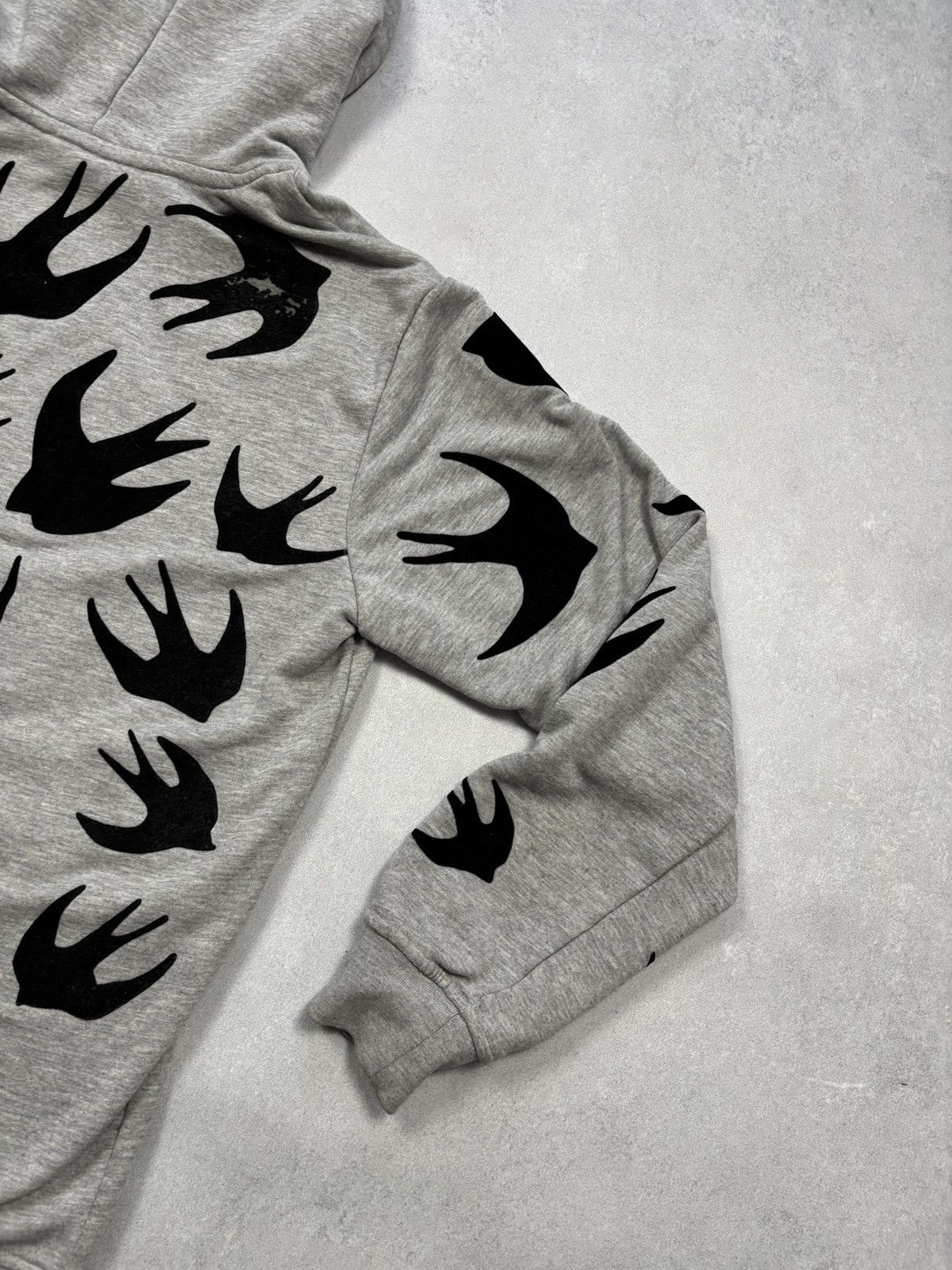 Alexander McQueen Alexander McQueen Velvet Felt Swallow Hoodie McQ Size US M / EU 48-50 / 2 - 14 Thumbnail