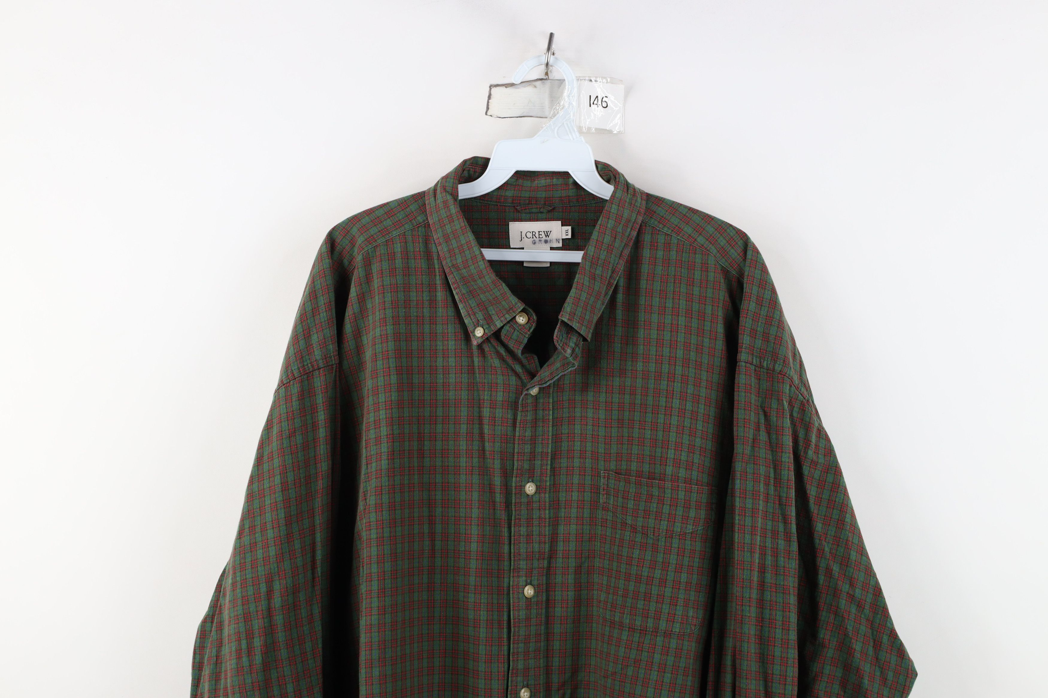 J.Crew Vintage 90s J Crew Collared Button Down Shirt Plaid Cotton Size US XXL / EU 58 / 5 - 2 Thumbnail