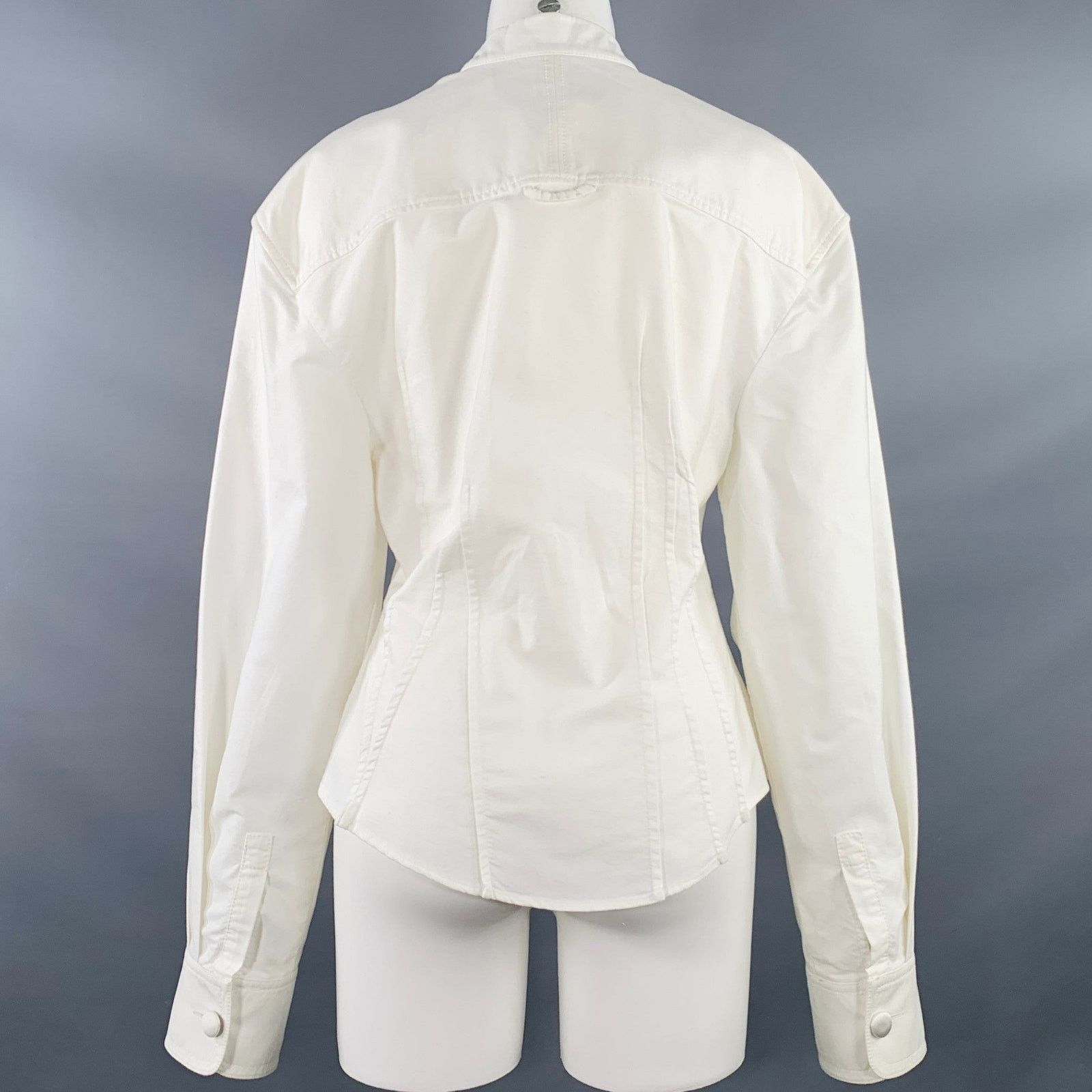 Jacquemus JACQUEMUS Size 6 Cream Cotton Fitted Tuxedo Shirt Size M / US 6-8 / IT 42-44 - 4 Thumbnail