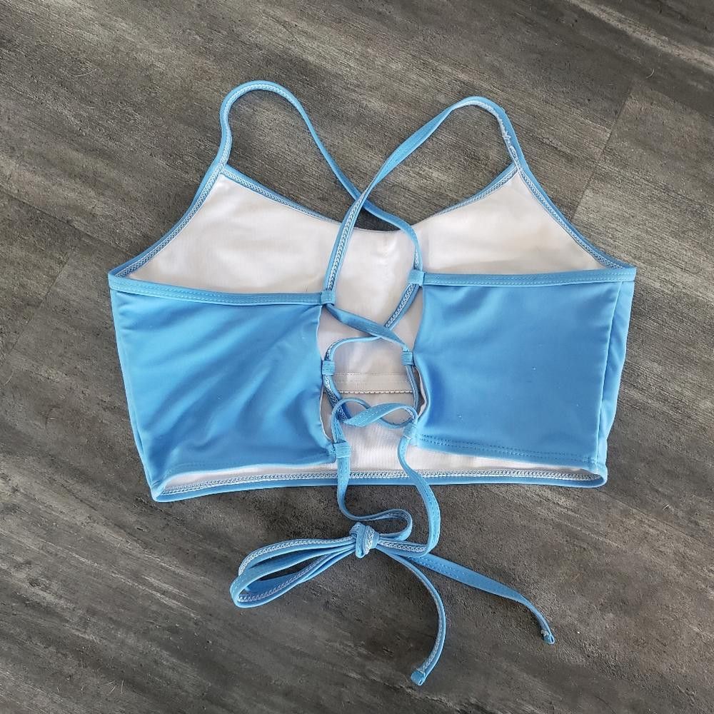 Designer Blue Sunshine Zaful High Neck Bikini Top Size ONE SIZE - 2 Thumbnail