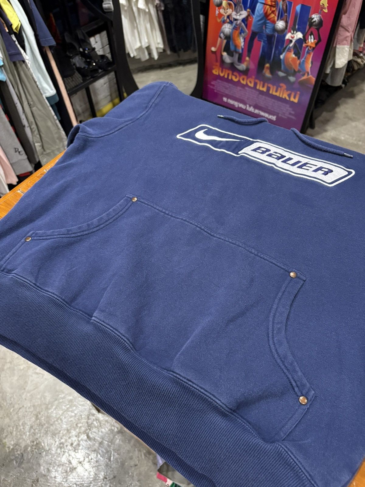 Nike Vintage Y2K Nike Bauer Hockey Navy Hoodie Size US M / EU 48-50 / 2 - 4 Thumbnail