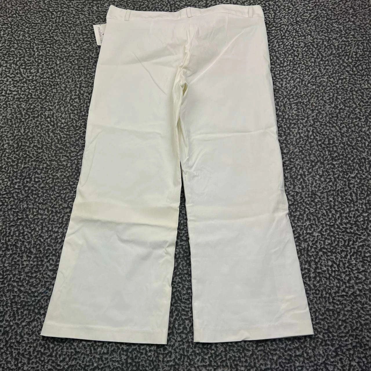 Other Vintage Windsor Trouser Pants Women 13 White Wide Leg 34x24 Size 34" / US 12 / IT 48 - 2 Thumbnail