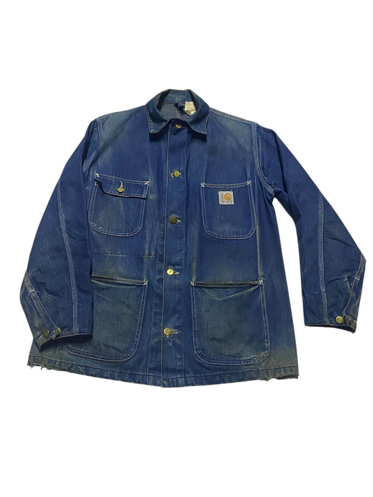 Carhartt 70s Carhartt Style Denim Chore Jacket Workwear Made USA 40 Size US S / EU 44-46 / 1 - 1 Thumbnail