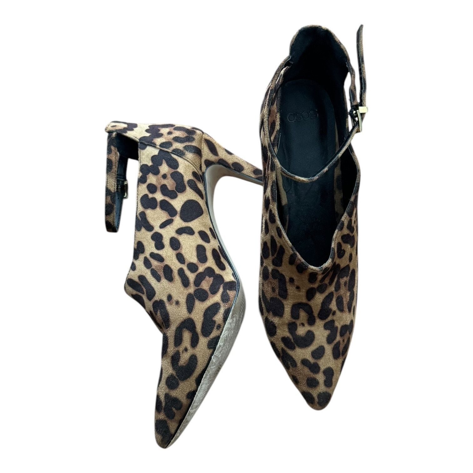 Asos Leopard print ankle straps, stiletto heel low cut booties 5 Size US 5 / IT 35 - 10 Thumbnail