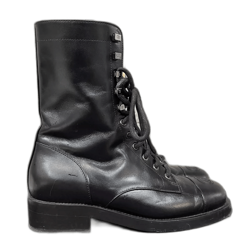Chanel Chanel Black Leather Boots Size 39 -2505 Size US 8.5 / EU 41-42 - 1 Thumbnail
