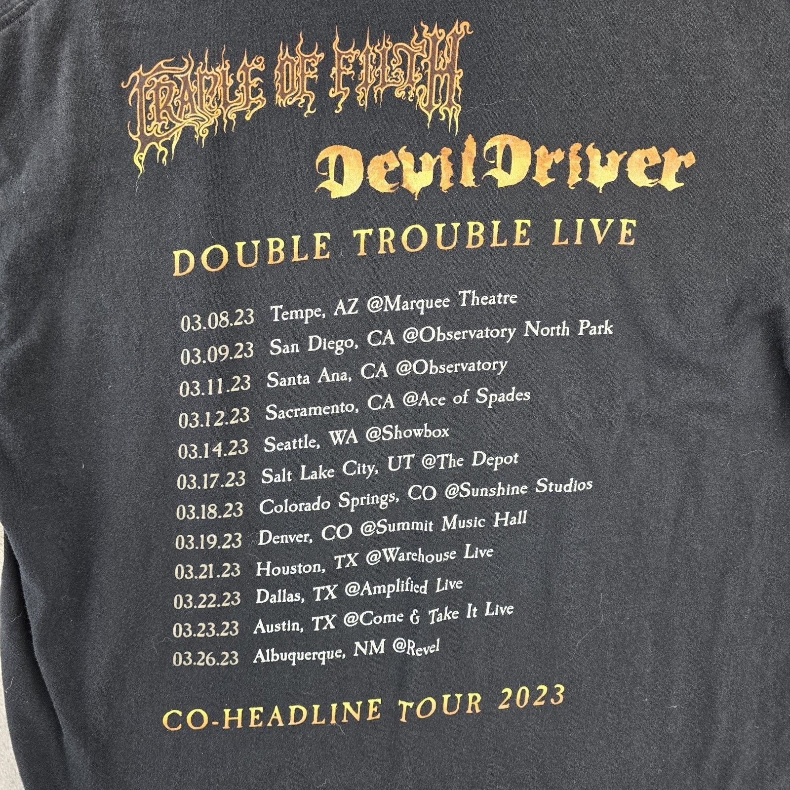 Gildan Cradle Of Filth DevilDriver Double Trouble Live Shirt Large Size US L / EU 52-54 / 3 - 6 Thumbnail