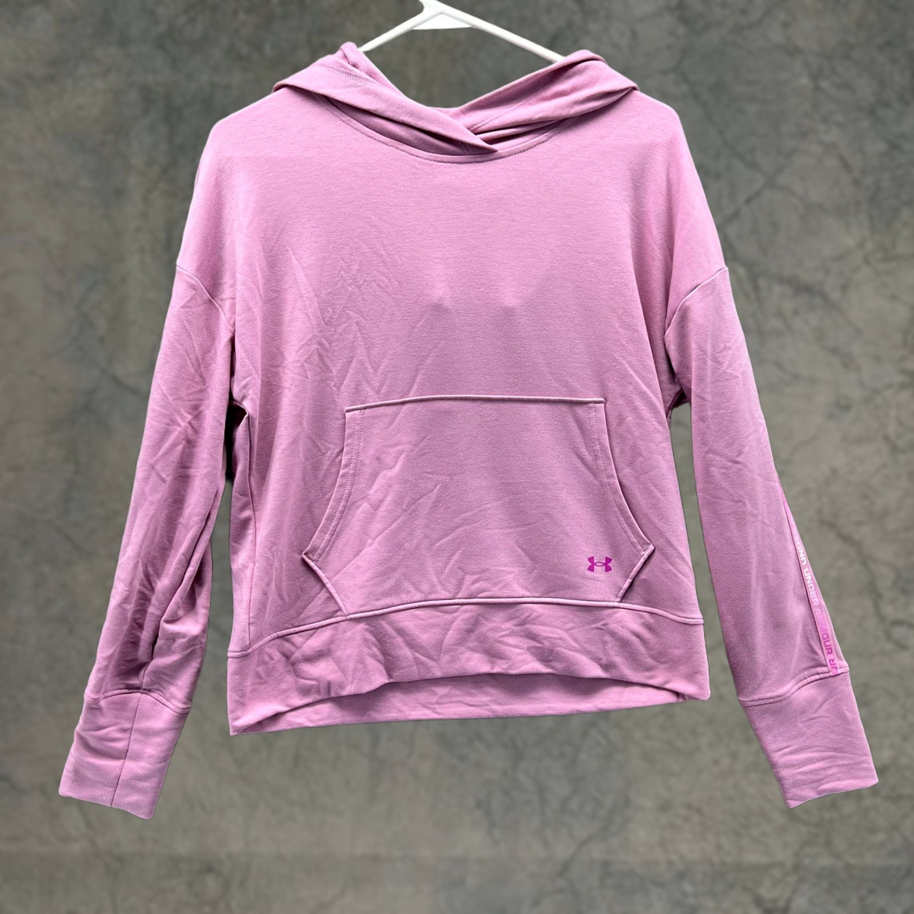 Under Armour VINTAGE Under Armour Hoodie Womens XS Pink Relaxed Fit Pullover Knit Kangaroo Pocket Size XS / US 0-2 / IT 36-38 - 1 Thumbnail
