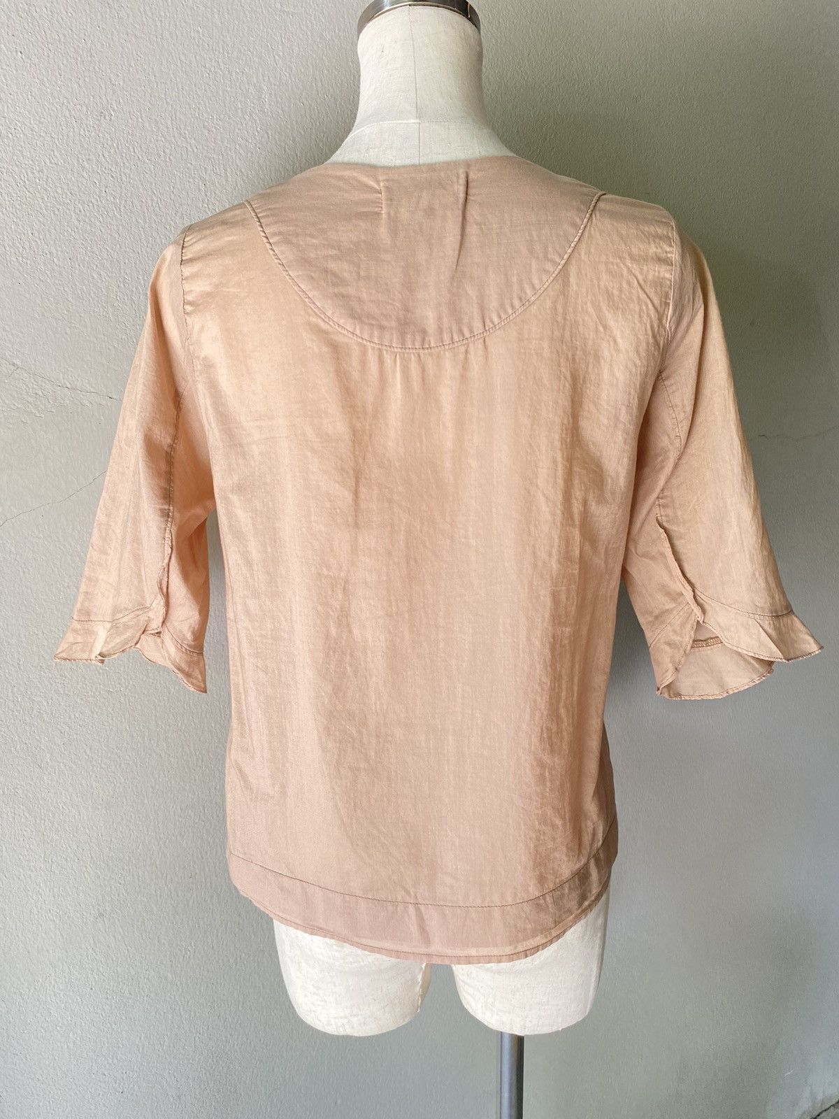 Zucca Zucca Peach Cotton Blouse Size M / US 6-8 / IT 42-44 - 12 Thumbnail