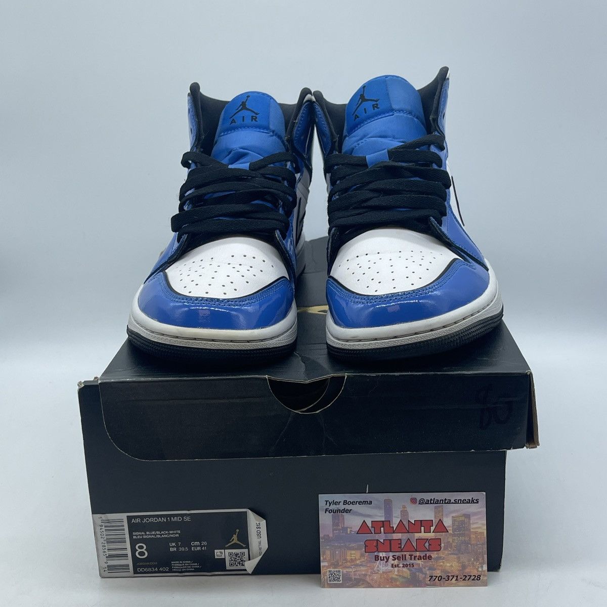 Jordan Brand Air Jordan 1 mid signal blue Size US 8 / EU 41 - 2 Thumbnail