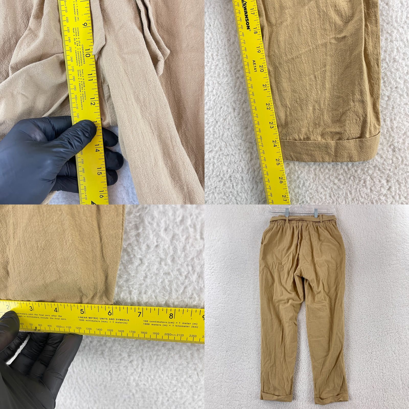 Vintage Carly Jean Pants Womens Medium Mustard Yellow Pull On Roll Cuff Elastic Waist Casual Tapered Cropped Pockets Front Flat Front Mens Girls Womens Size 32" / US 10 / IT 46 - 8 Thumbnail