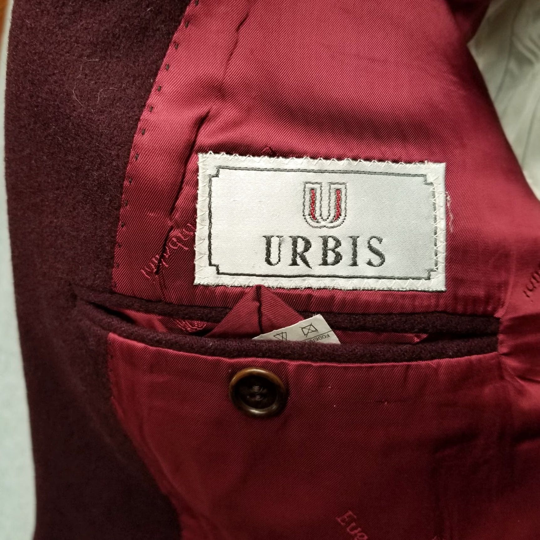 Tombolini Urbis Blazer Mens Italian 48 Roger Stuart Eugenio Tombolini Jacket, Wool, Cashmere, Polyester Red - Vintage Men 48, Regular, Solid Size 48R - 7 Thumbnail