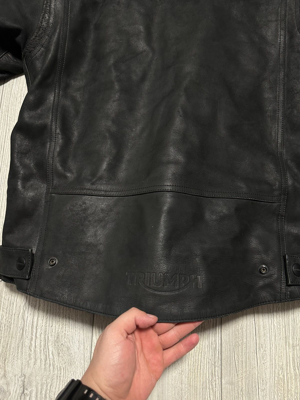 Leather Triumph Motorcycle Black Jacket Mens Leather Size US XL / EU 56 / 4 - 8 Thumbnail