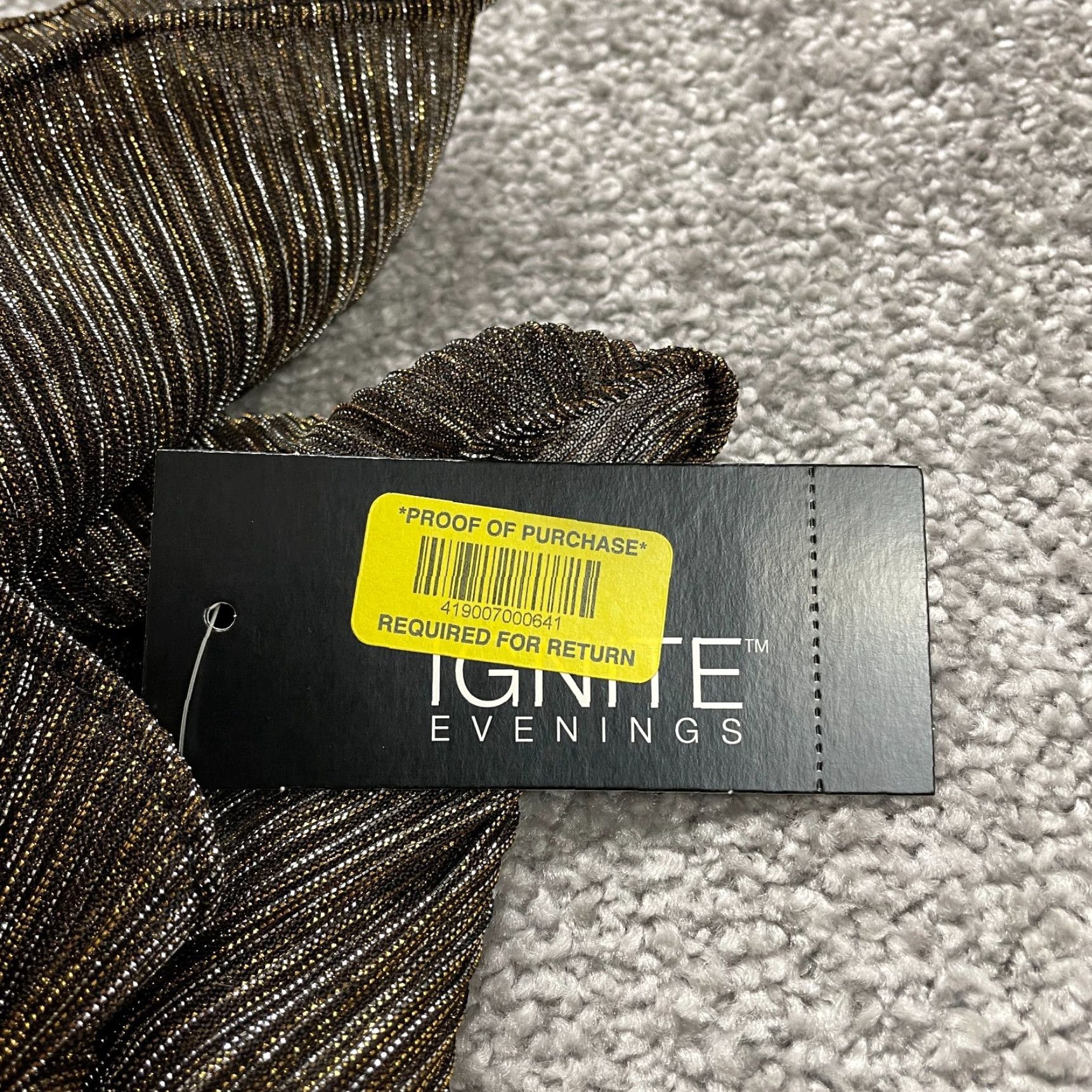 Vintage Ignite Evenings Shift Dress Womens 10 Midi Brown Short Sleeve Layered Knit Polyester Rayon Spandex NWT New Vintage: No Size 32" / US 10 / IT 46 - 6 Thumbnail