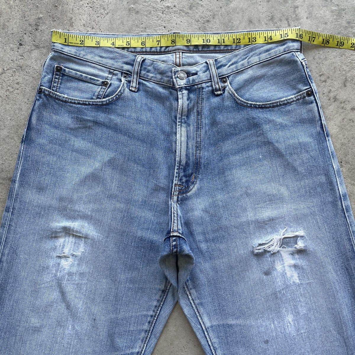Japanese Brand × Jean × Vintage W32 Vintage Japanese Faded Distressed Wash Jeans Pants Denim Size US 32 / EU 48 - 5 Thumbnail