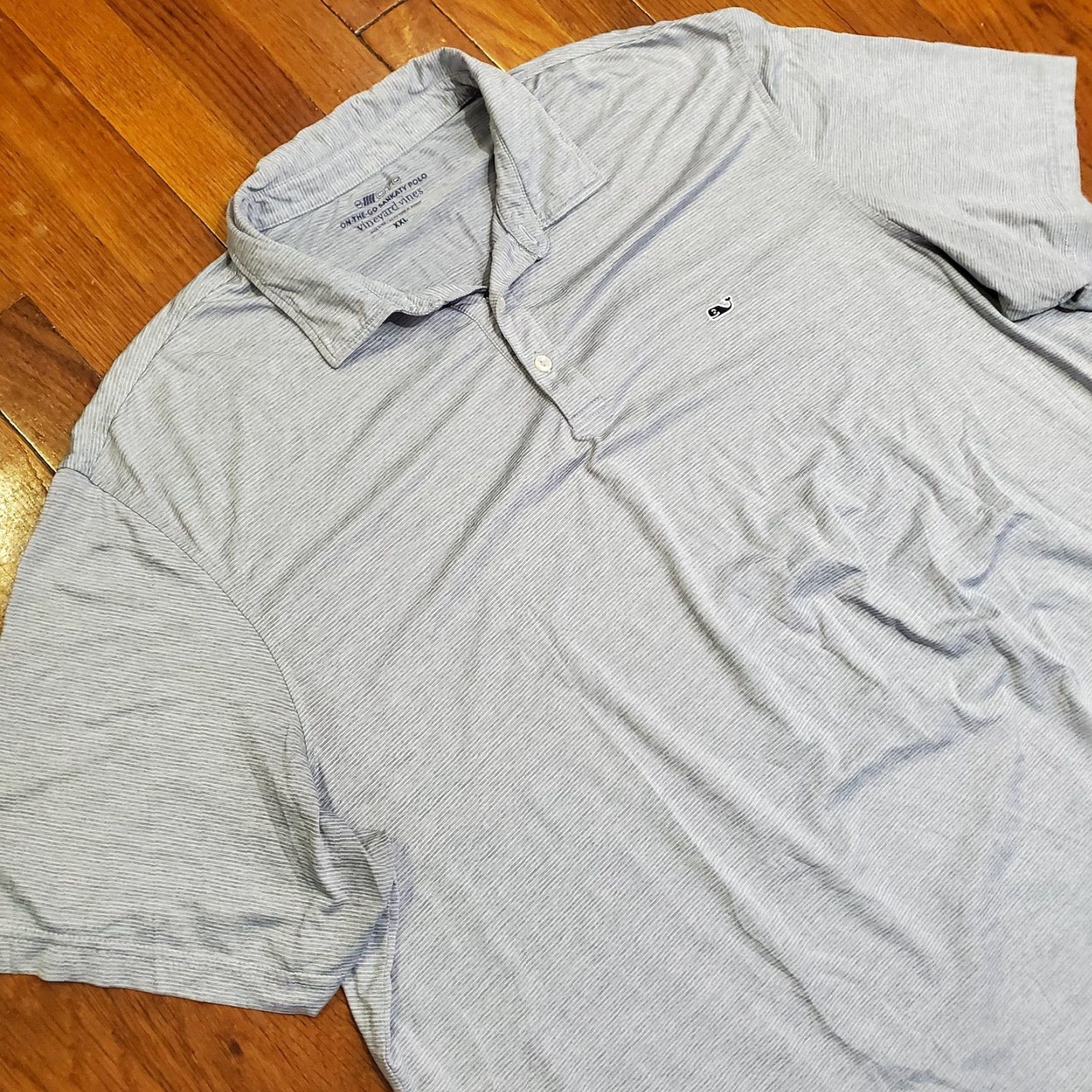 Vineyard Vines Vineyard Vines Polo Shirt Mens 2XL Gray Striped OTG Sankaty Golf Performance Shirt Size US XXL / EU 58 / 5 - 2 Thumbnail