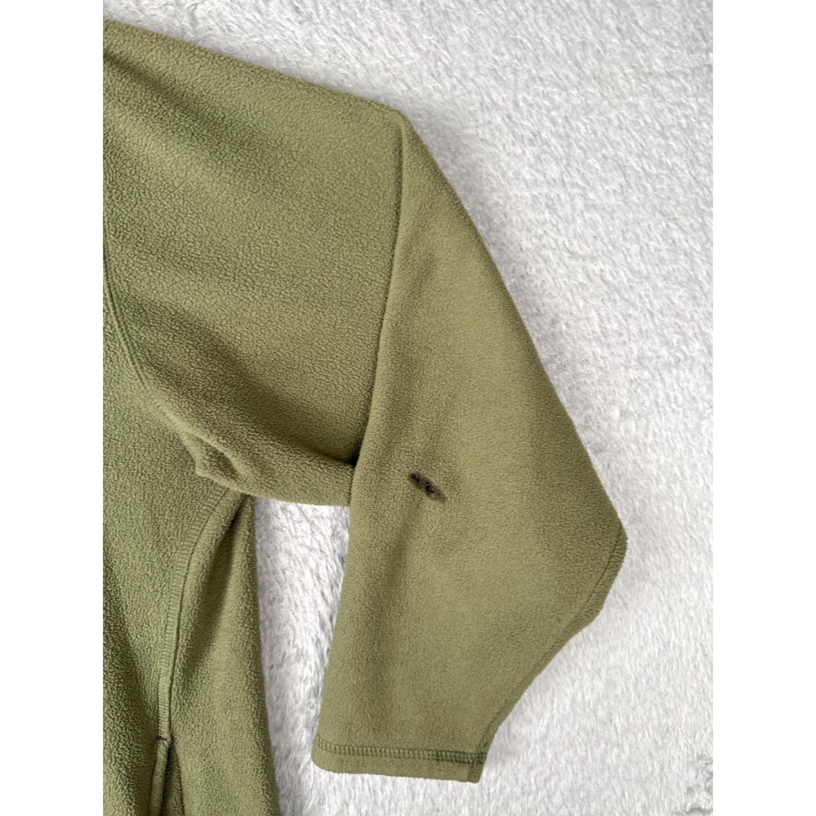 Vintage Woolrich Hoodie Womens Large Green Fleece 1/4 Zip Hooded Pullover Sweatshirt Size L / US 10 / IT 46 - 2 Thumbnail