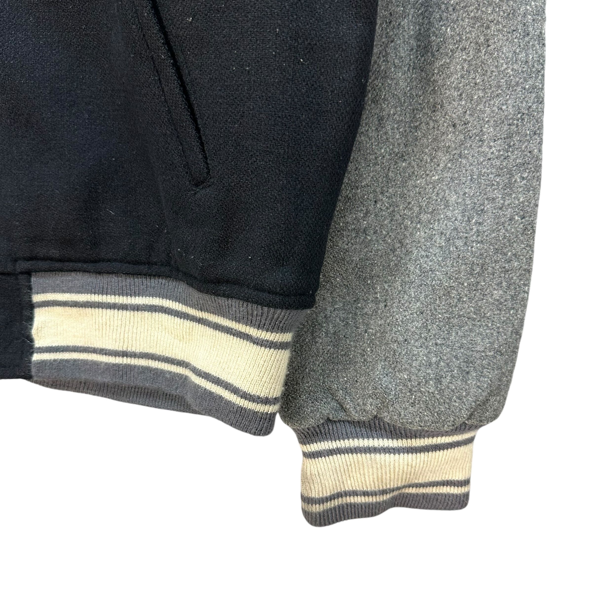 BESCHWA Embroidery Big Logo Wool Bomber Jacket #A53-1238
