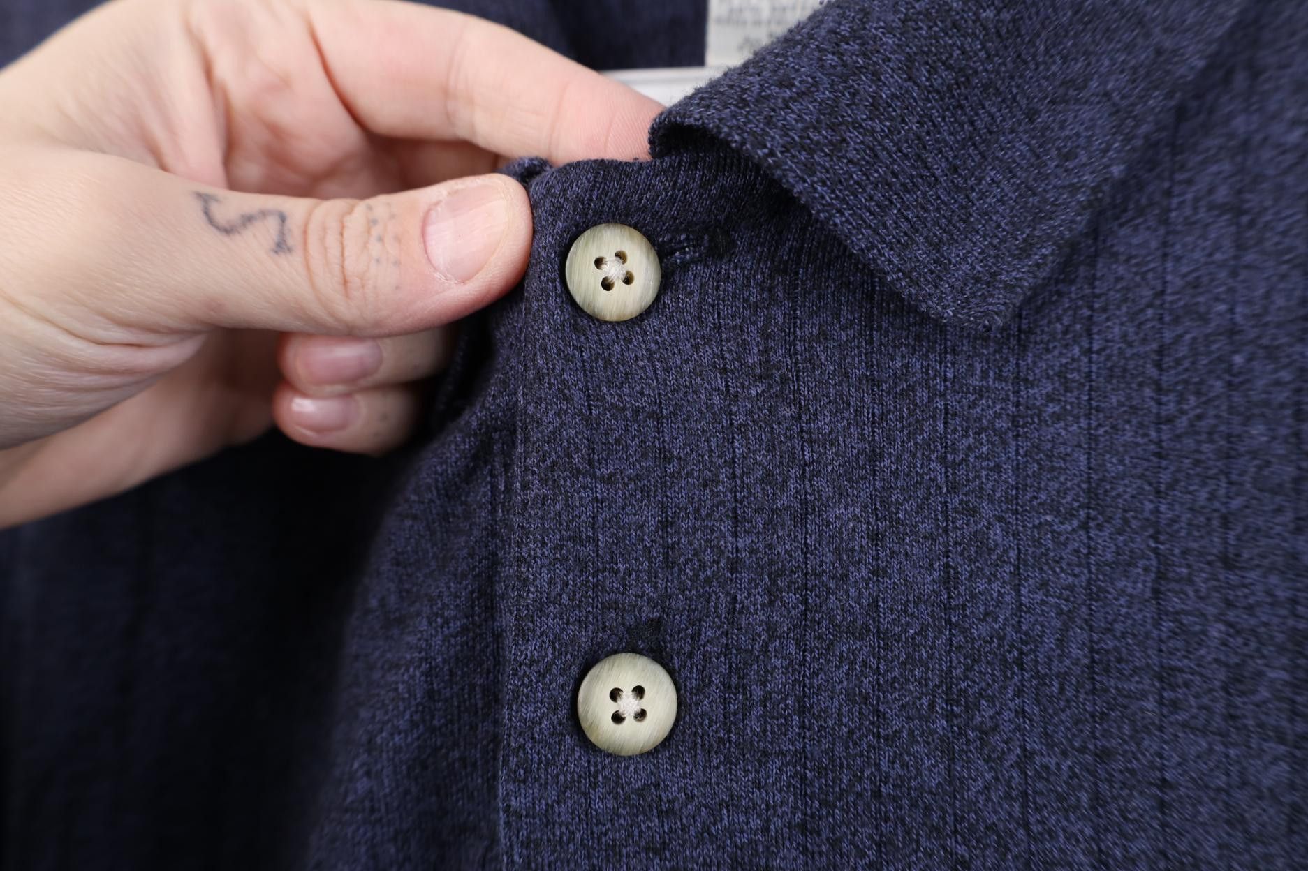 Vintage Vintage 90s Streetwear Ribbed Knit Long Sleeve Rugby Polo Size US M / EU 48-50 / 2 - 4 Thumbnail