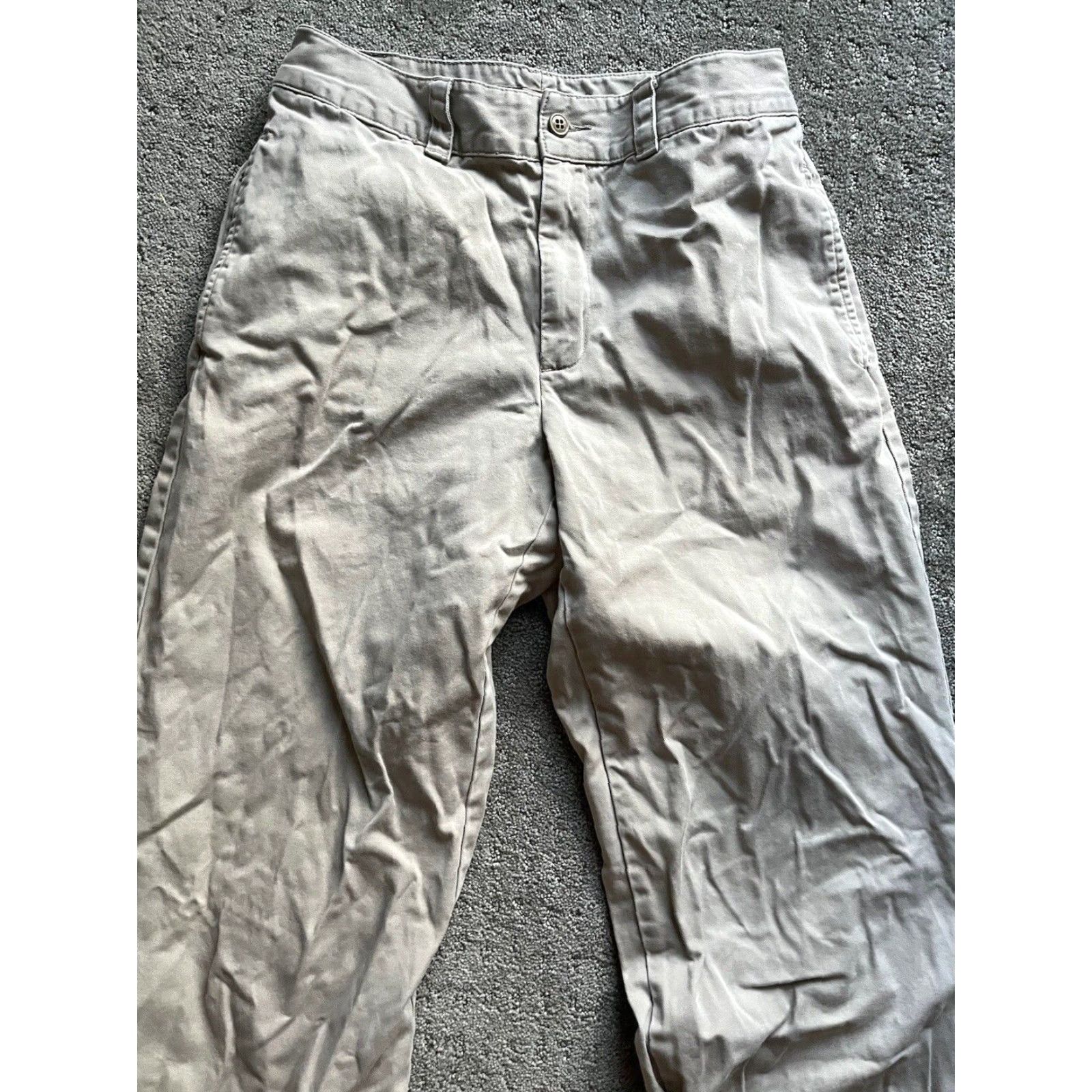 J.Crew J. Crew Classic Twill Chino Pants Women Size 4 Khaki Beige Wide-Leg Regular Fit 81391 Size 27" / US 4 / IT 40 - 2 Thumbnail