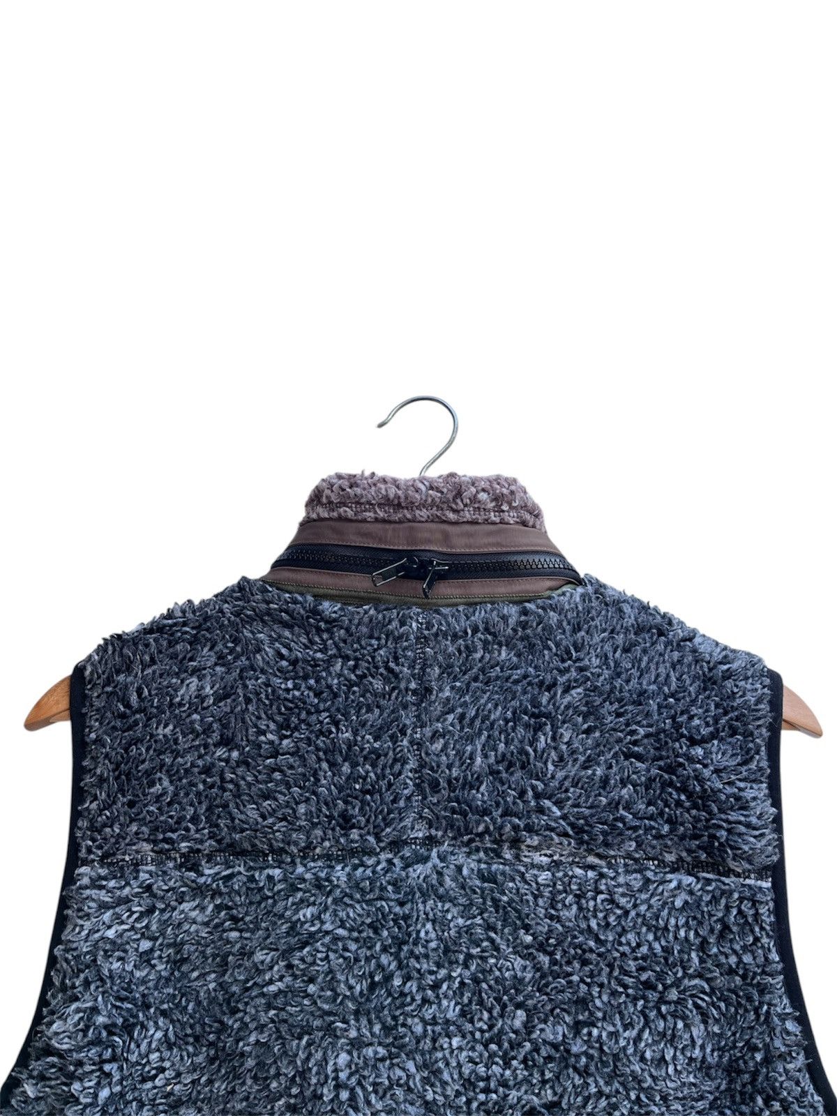 GRN Grn Tokyo Patchwork Design Deep Pile Fleece Vest Size US M / EU 48-50 / 2 - 6 Thumbnail