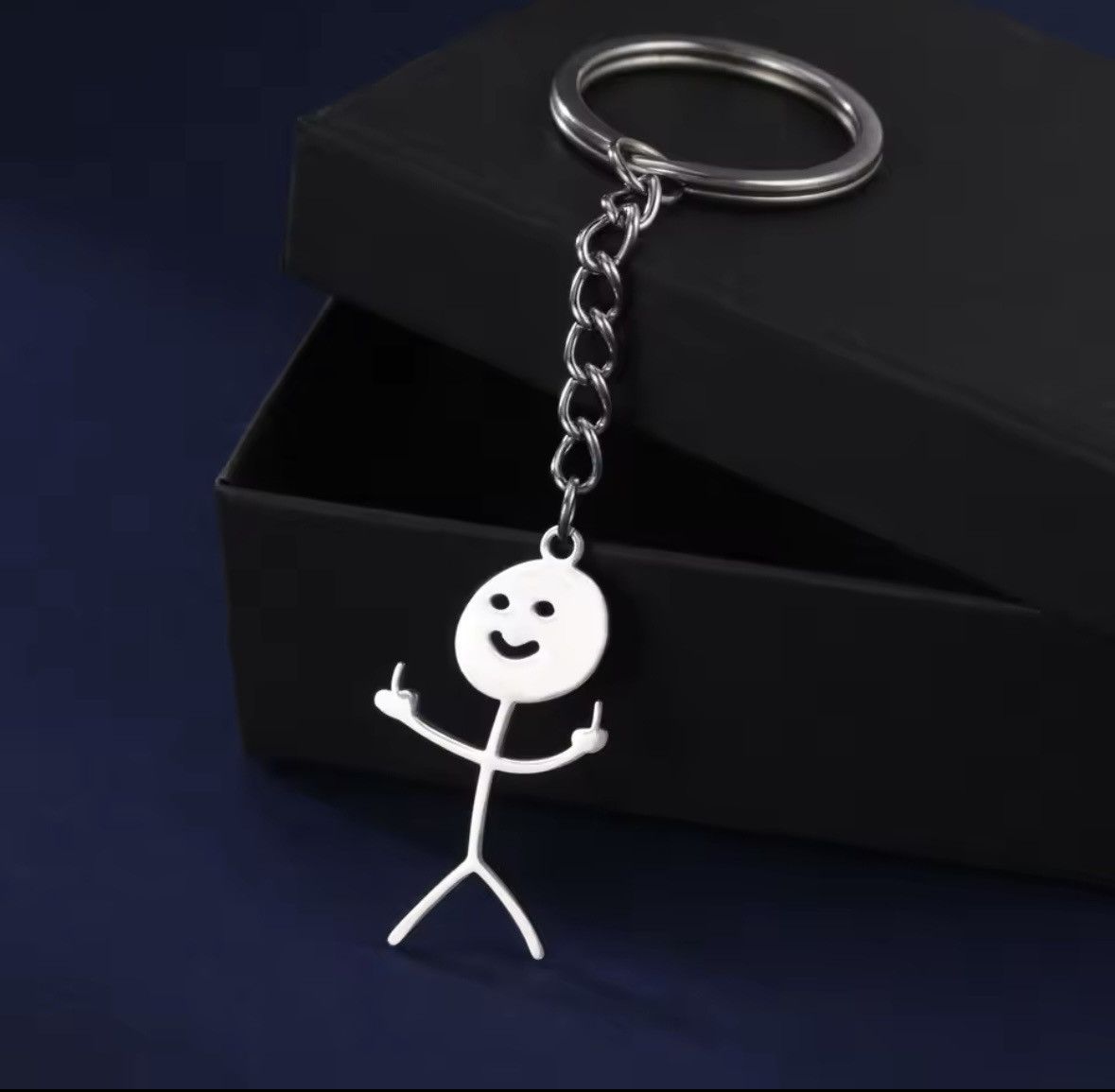 Designer Finger stickman keychain stainless steel Size ONE SIZE - 1 Thumbnail