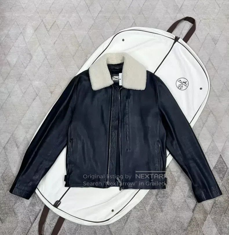 Hermes Hermes Fur Collar Pilot Leather Jacket Size US M / EU 48-50 / 2 - 3 Thumbnail