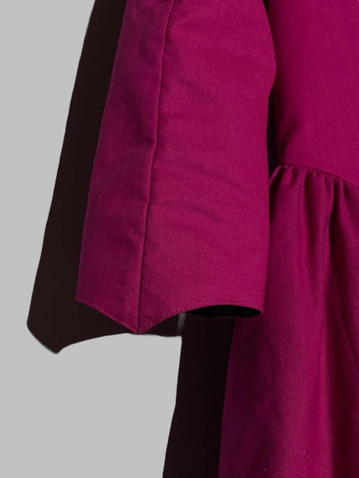 Laura Ashley Vintage 70s 80s Laura Ashley Deep Pink Puff Sleeve Dress Size M / US 6-8 / IT 42-44 - 6 Thumbnail