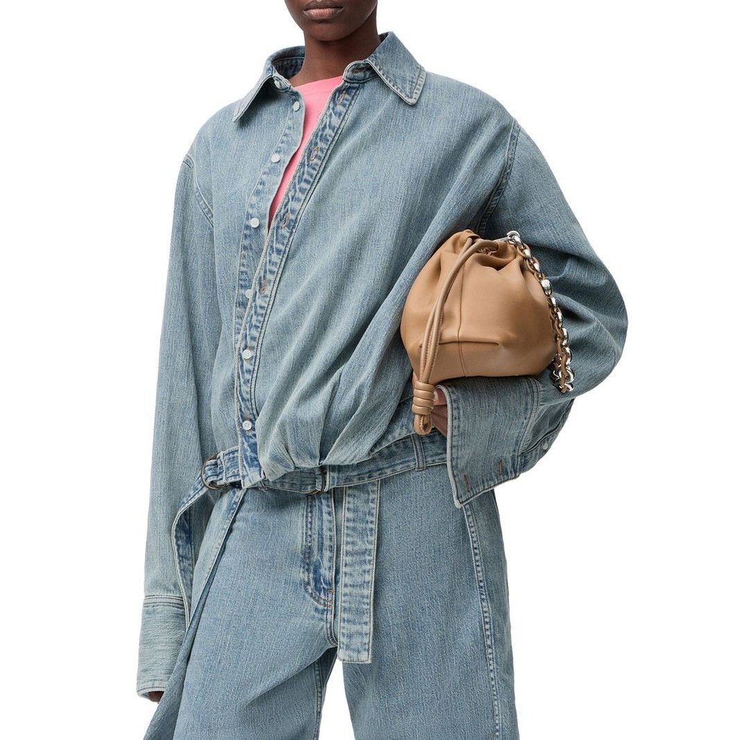 Loewe LOEWE Draped Washed Blue Denim Jacket New & Authentic (Women Size XS / US 0-2 / IT 36-38 - 2 Thumbnail