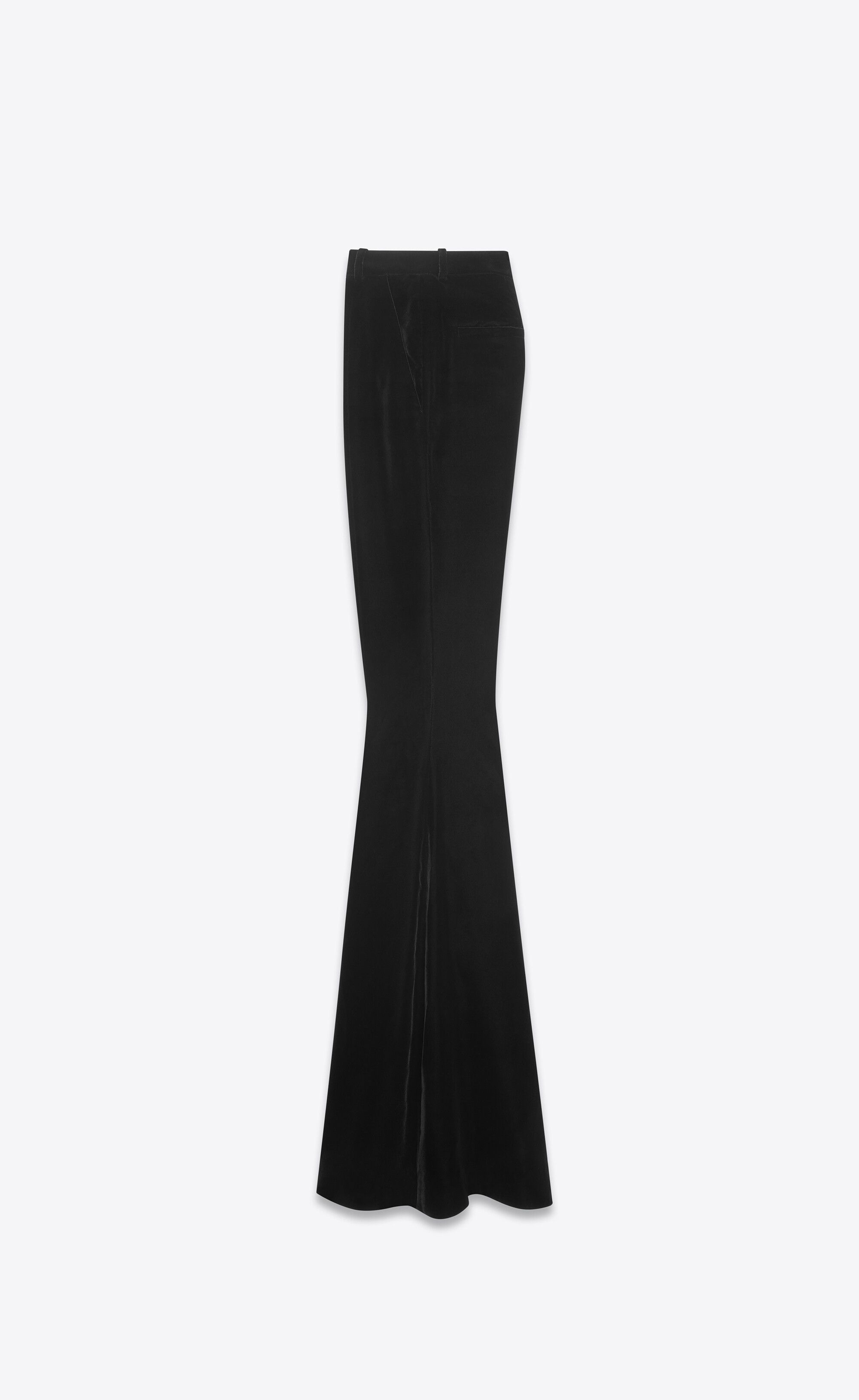 Saint Laurent Paris o1s1wg110225 731723 Flared Pant in Cupro Velvet in Black Size 30" / US 8 / IT 44 - 3 Thumbnail