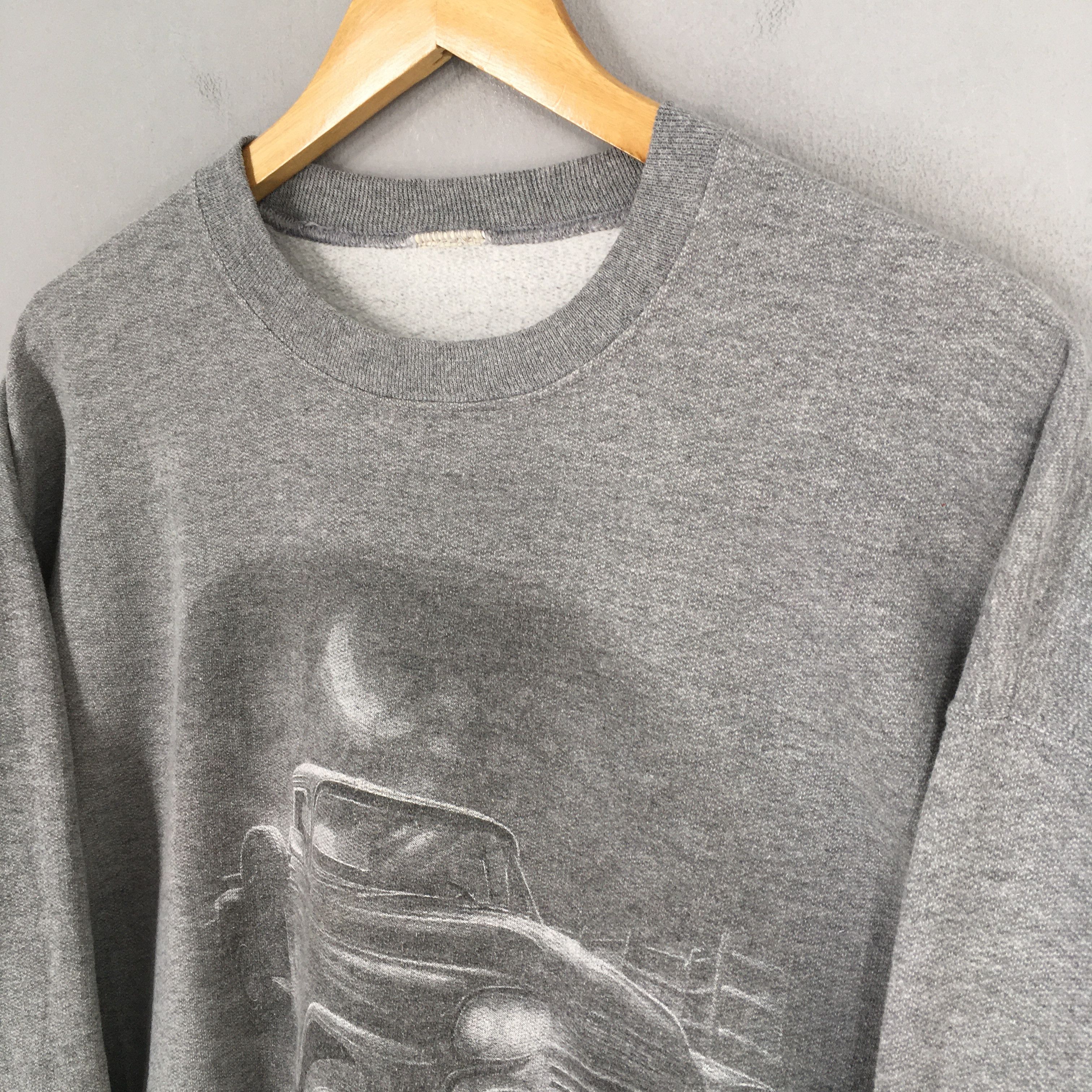 Art Comes First Vintage 90s Classic Cool Pickups Cars Gray Sweatshirt Large Size US L / EU 52-54 / 3 - 3 Thumbnail