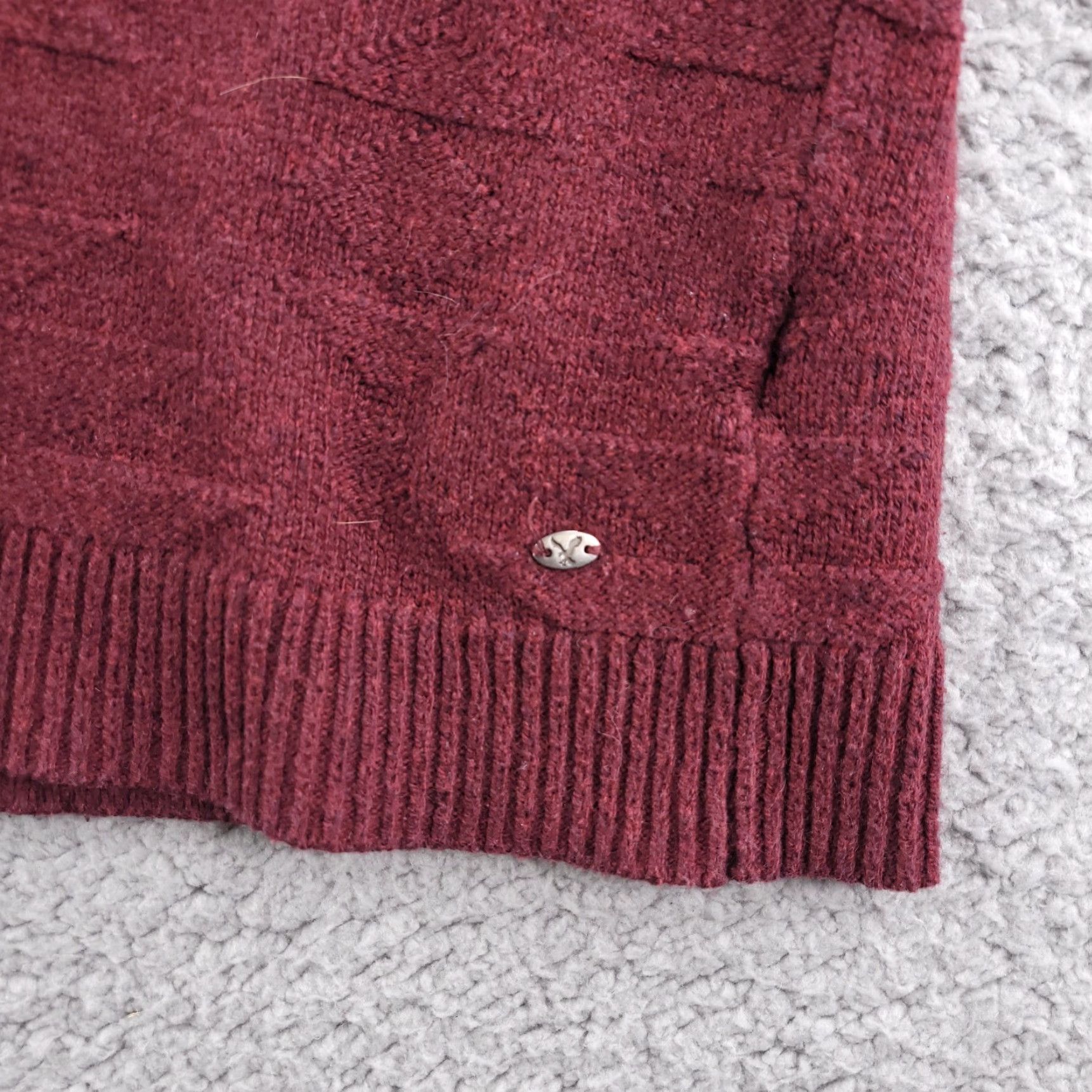 American Eagle Outfitters American Eagle Outfitters Hoodie Women's M Red Oversized Knit Sweatshirt Baggy Long Sleeve Size M / US 6-8 / IT 42-44 - 3 Thumbnail