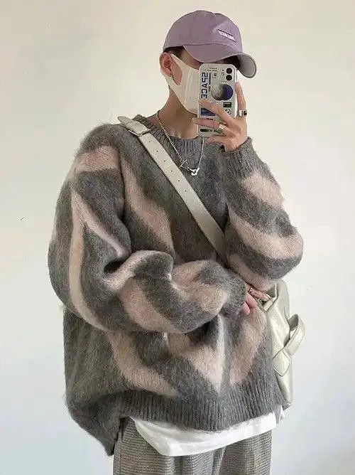 Other Fukatsu x Honji V Pattern Knitted Striped Sweater Size US M / EU 48-50 / 2 - 7 Thumbnail