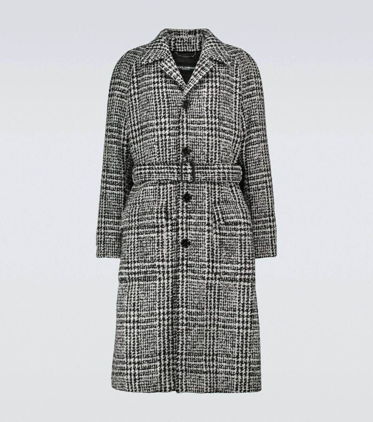 Dolce & Gabbana o1y0125 Belt Coat in White/Black Size US S / EU 44-46 / 1 - 1 Thumbnail