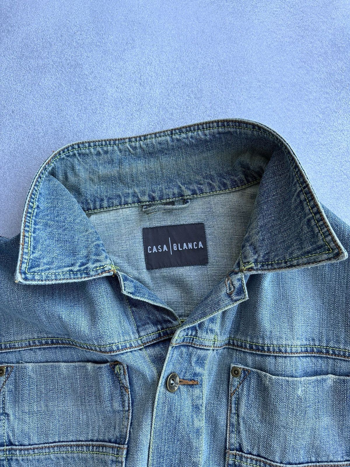 Casablanca × Vintage Vintage Casablanca Denim Distressed Japanese Jacket Size US XL / EU 56 / 4 - 15 Thumbnail