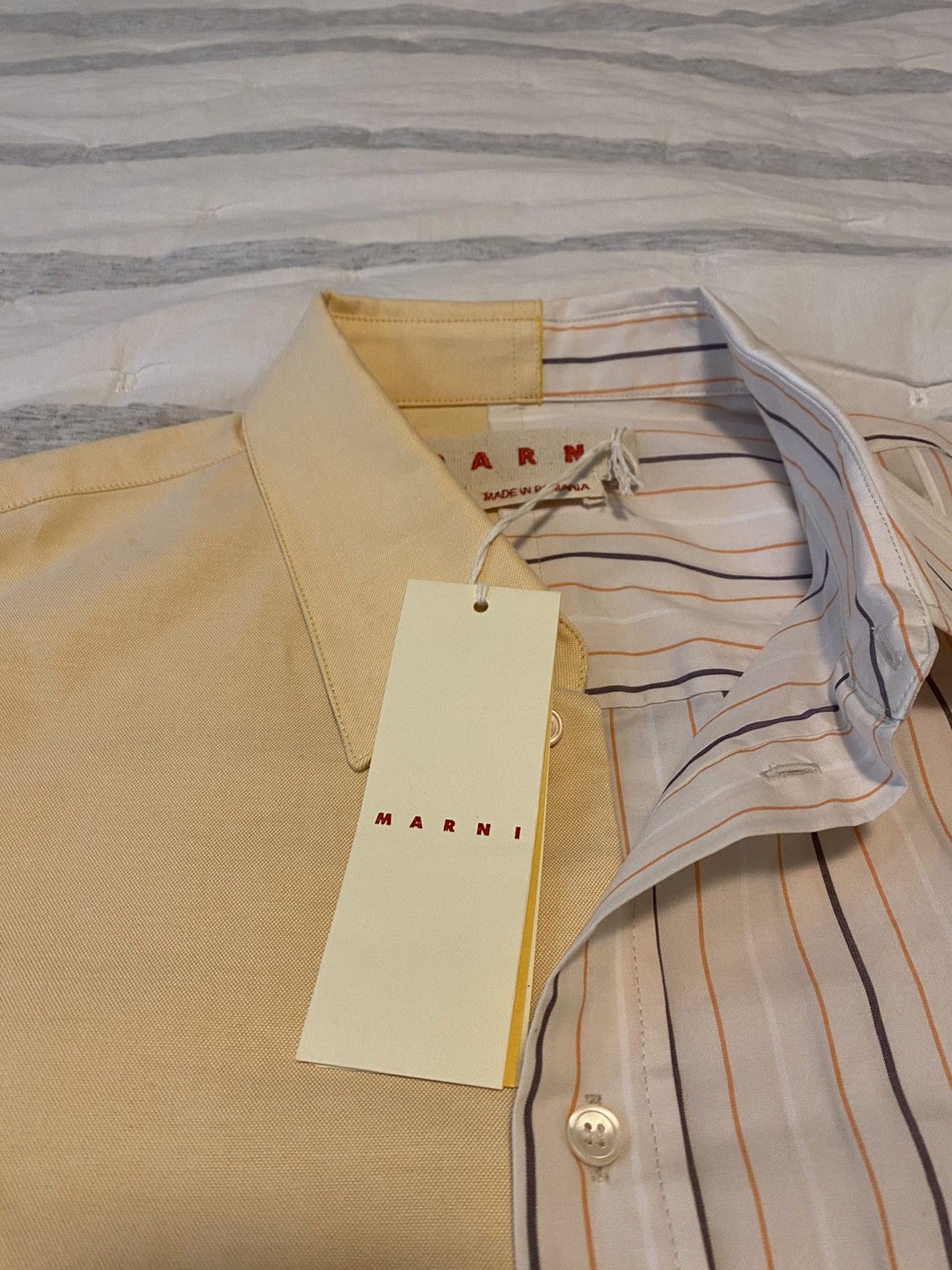 Marni Marni Half Poplin Stripe Shirt Sz54 NWT Size US XXL / EU 58 / 5 - 9 Thumbnail