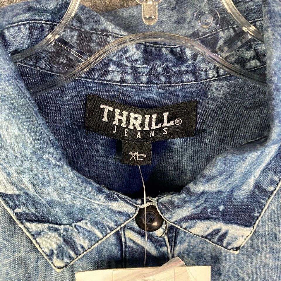 THRILLS Thrill Jeans Denim Top Women's XL Button Up Sleeveless Size XL / US 12-14 / IT 48-50 - 4 Thumbnail