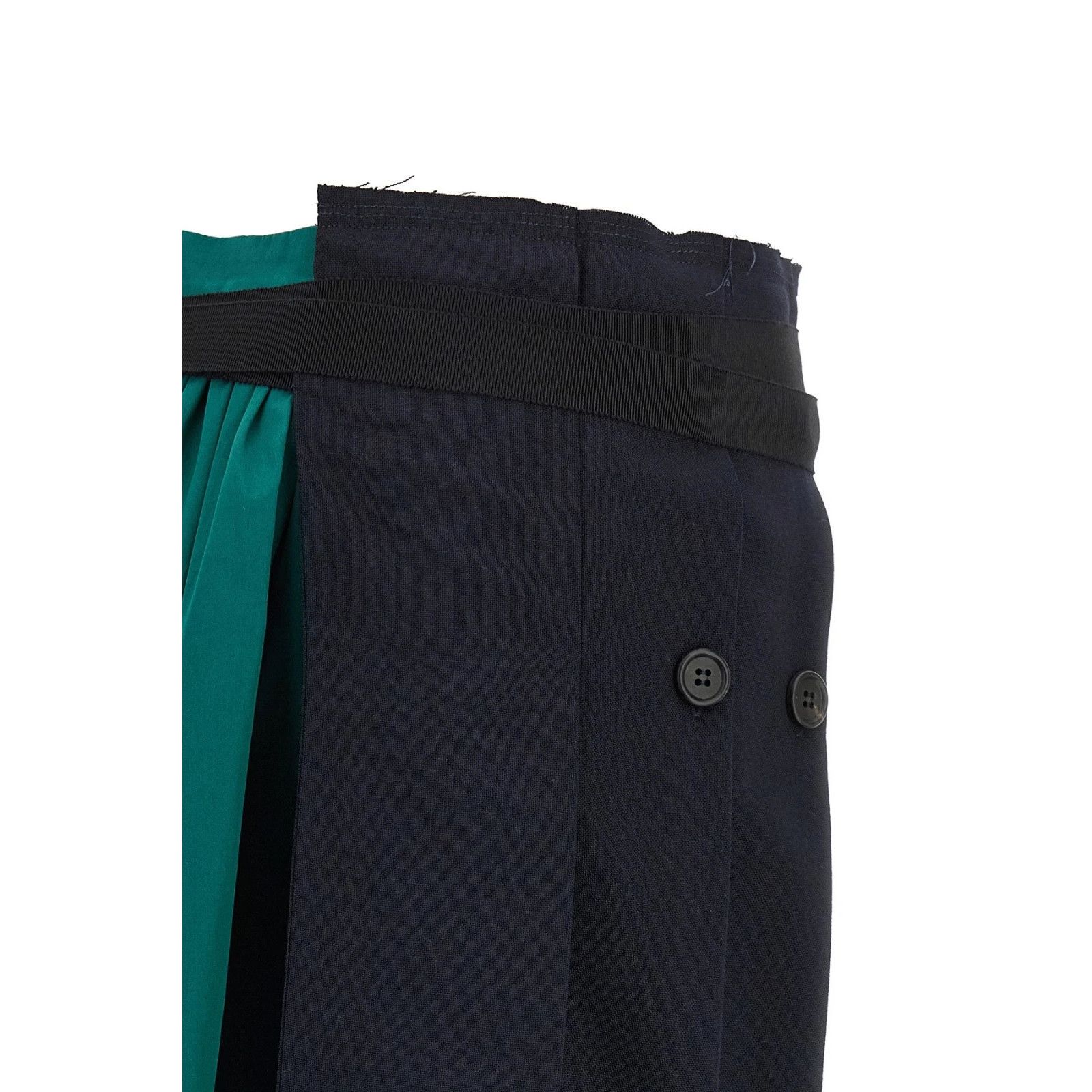 Prada PRADA Patchwork Blue Poplin Skirt New And Authentic (Women's Size 27" / US 4 / IT 40 - 4 Thumbnail
