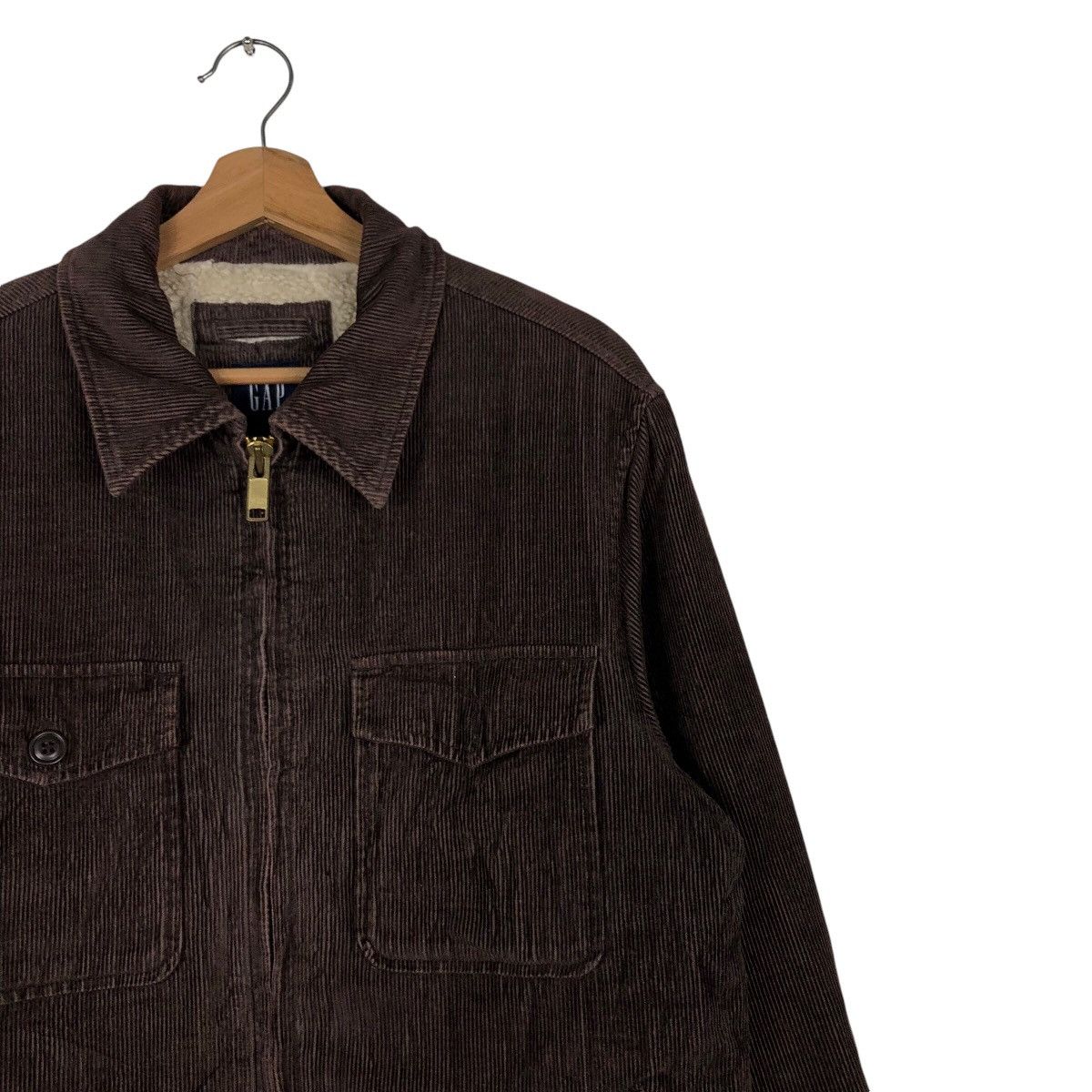 📌Vintage Corduroy Bomber Biker Jacket Gap Shearling