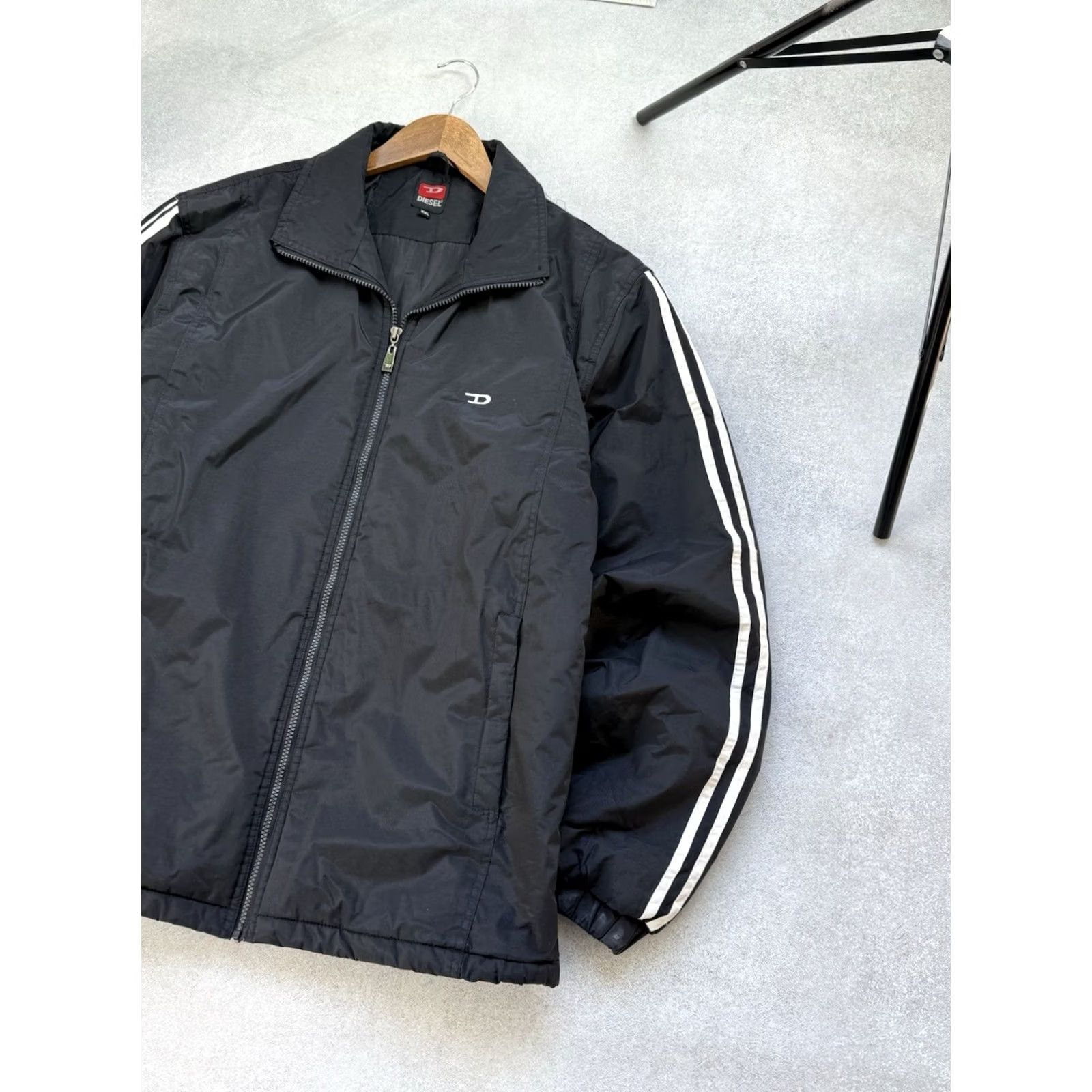 Diesel VINTAGE Diesel Bomber Jacket Distressed Black Nylon Men’s XL Logo Y2K 90s Size US XXL / EU 58 / 5 - 7 Thumbnail