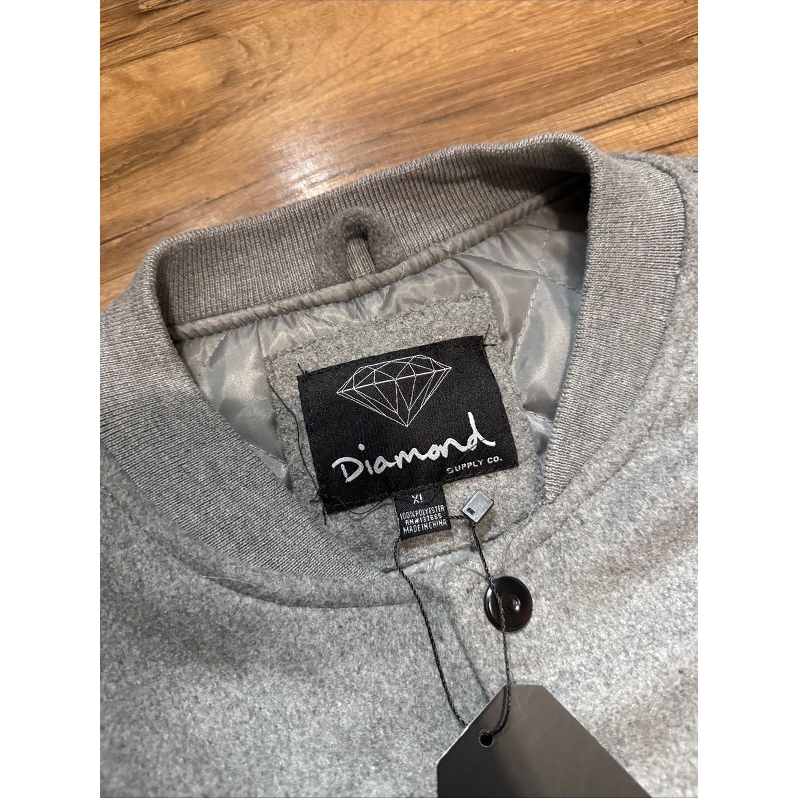 Diamond Supply Co. Diamond Supply Co Button Up Bomber Varsity Jacket Size US XL / EU 56 / 4 - 7 Thumbnail