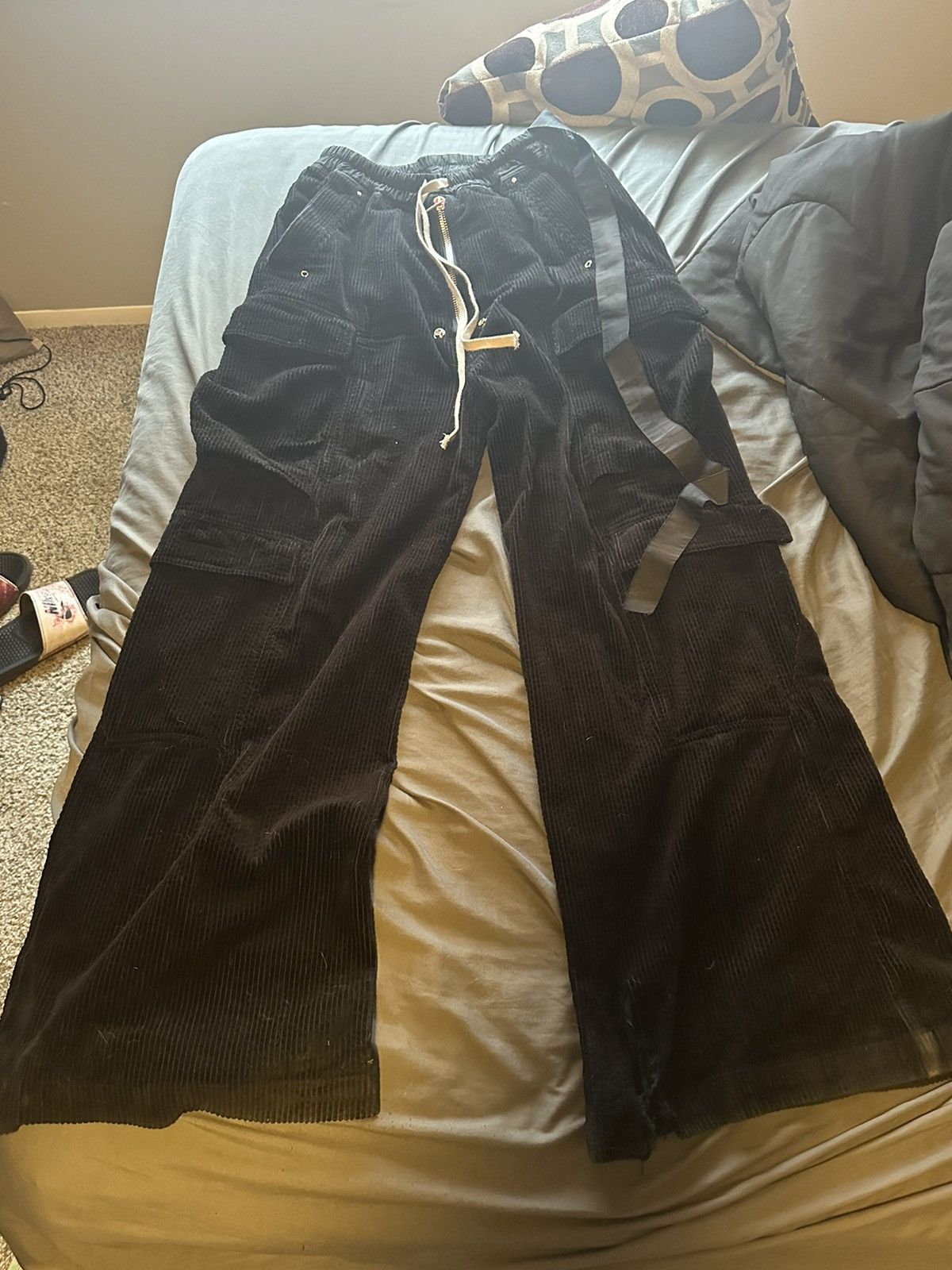 image of Rick Owens “Corduroy” Flare Pants in Black, Men's (Size 32)
