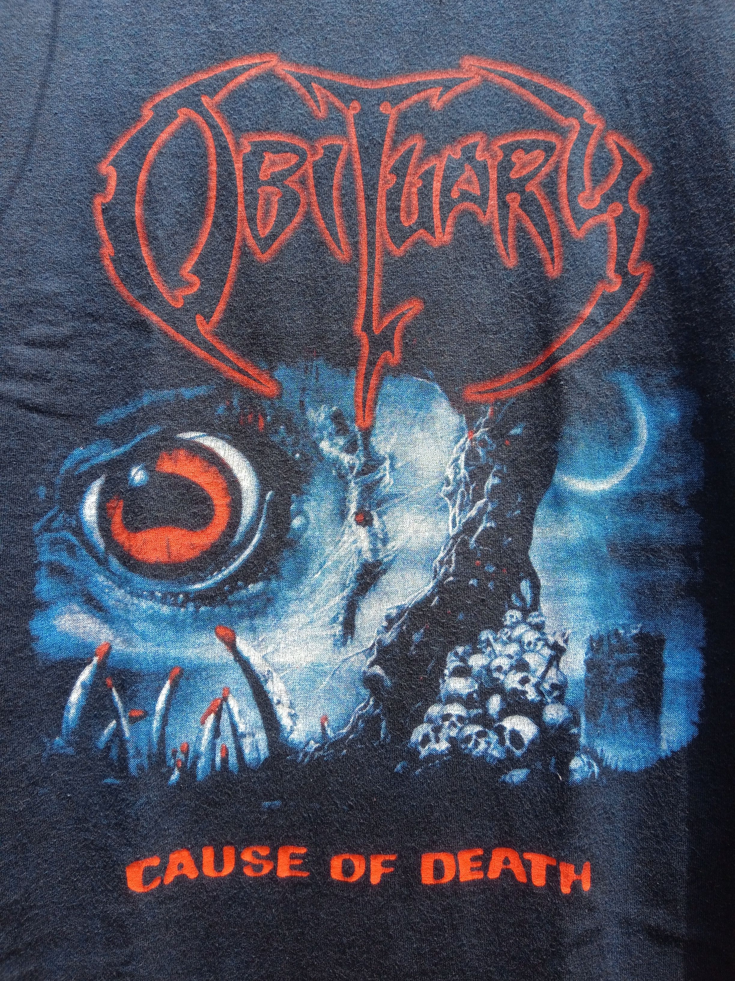 Band Tees Vintage 00s OBITUARY cause of death Size US L / EU 52-54 / 3 - 2 Thumbnail