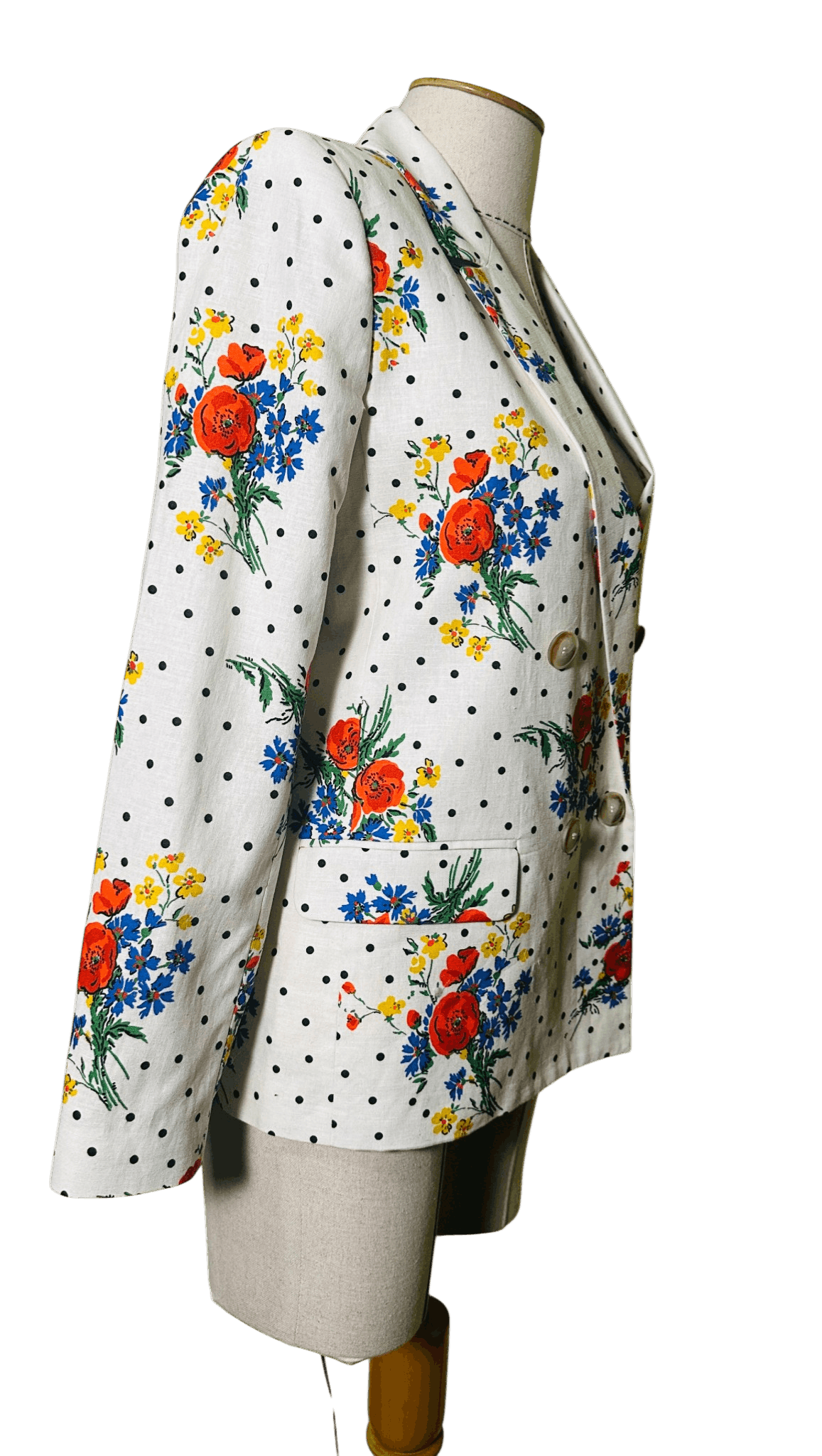 Sezane Christie Linen Floral Blazer Size XS / US 0-2 / IT 36-38 - 2 Thumbnail