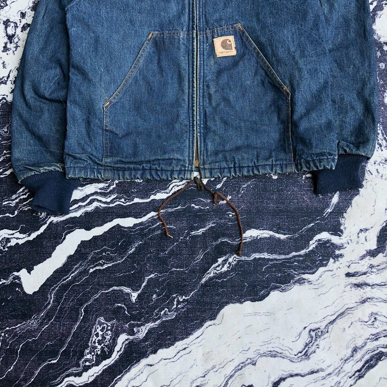 Carhartt Vintage Y2K Carhartt Denim Hoodie Jacket USA Red Lining Size US S / EU 44-46 / 1 - 4 Thumbnail